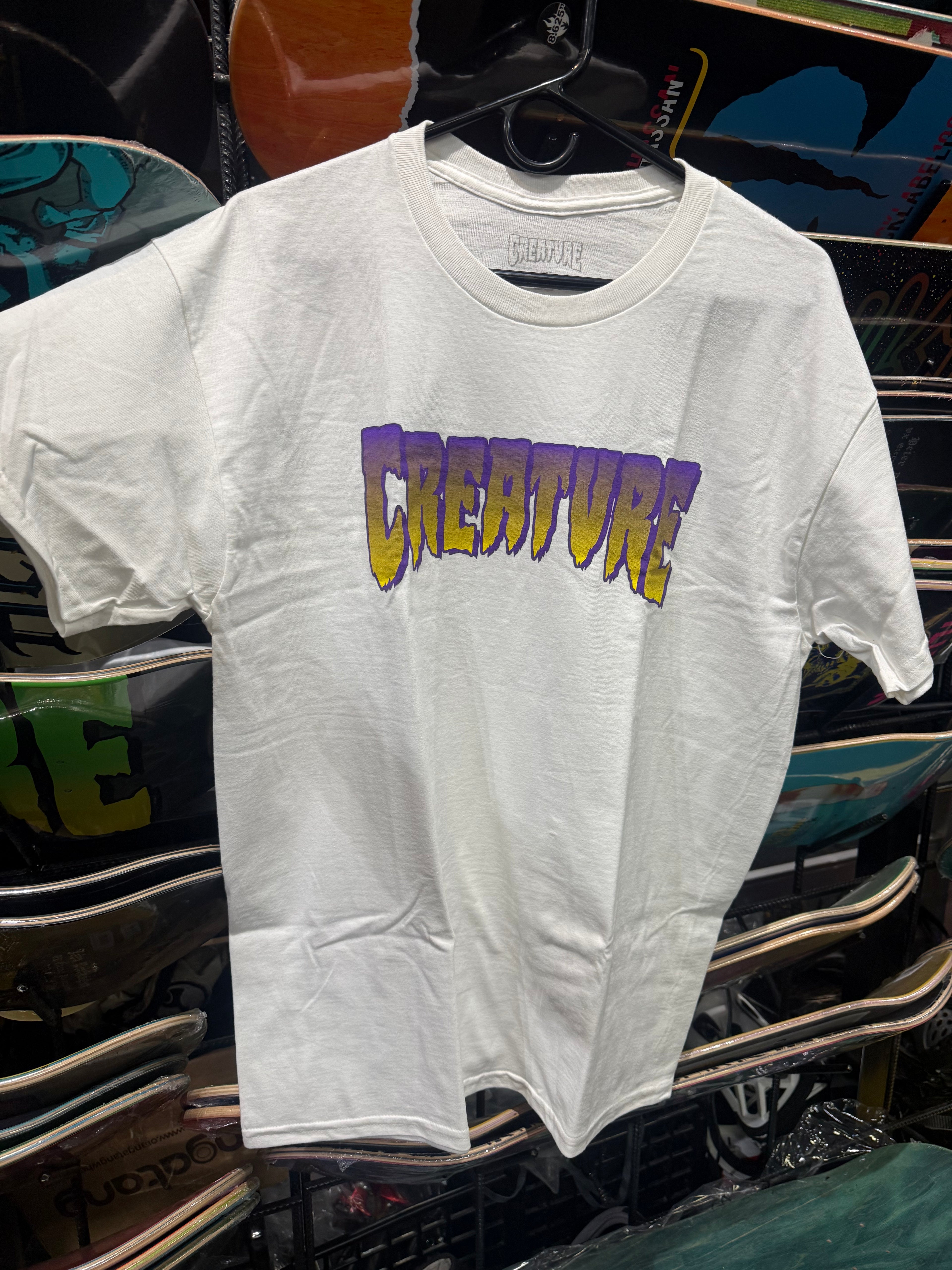Creature Skateboards: Creature logo T-shirt - White Purple