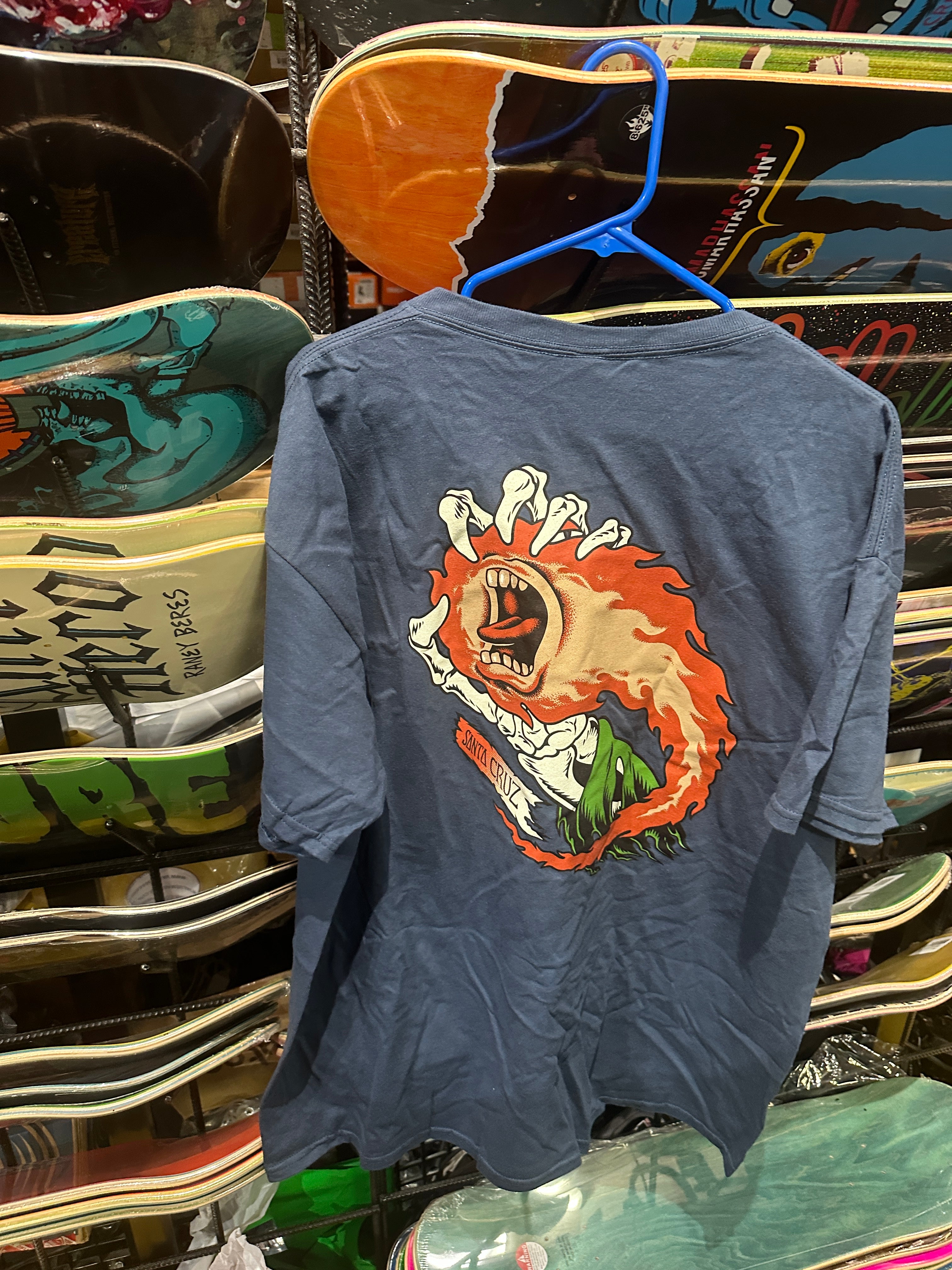 Santa Cruz: O'Brien Screaming Reaper T-Shirt - Blue Dusk