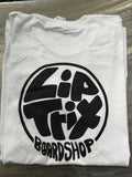 Lip Trix Shop Tee - Circle Logo (White)