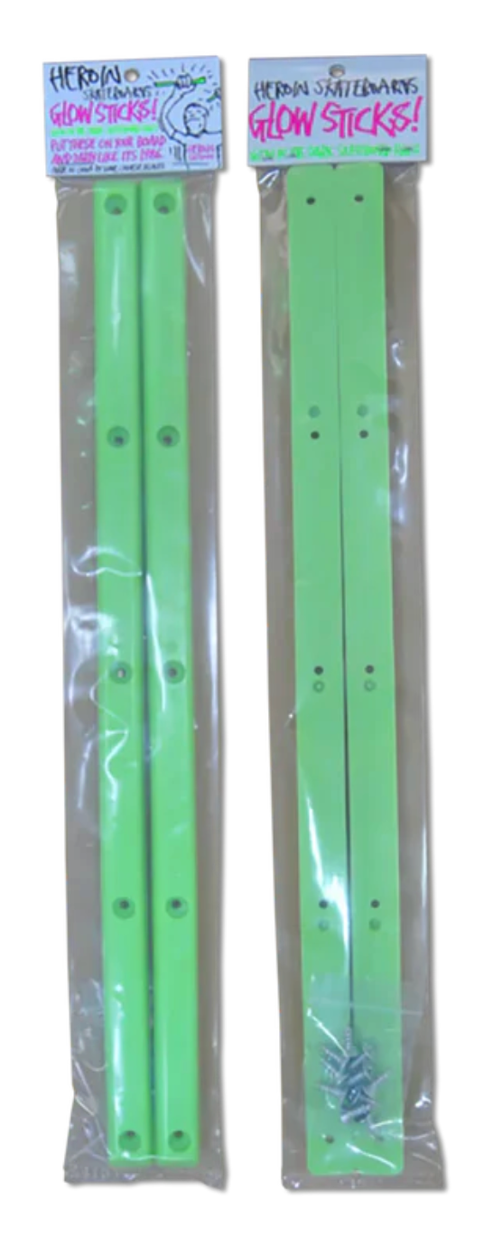 Heroin Skateboards: GLOW STICK SKATEBOARD RAILS