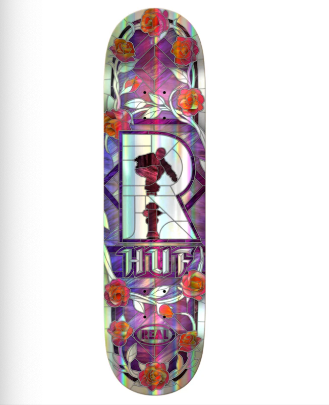 Real Skateboards: 8.25 Huf Holo Rainbow Cathedral Deck