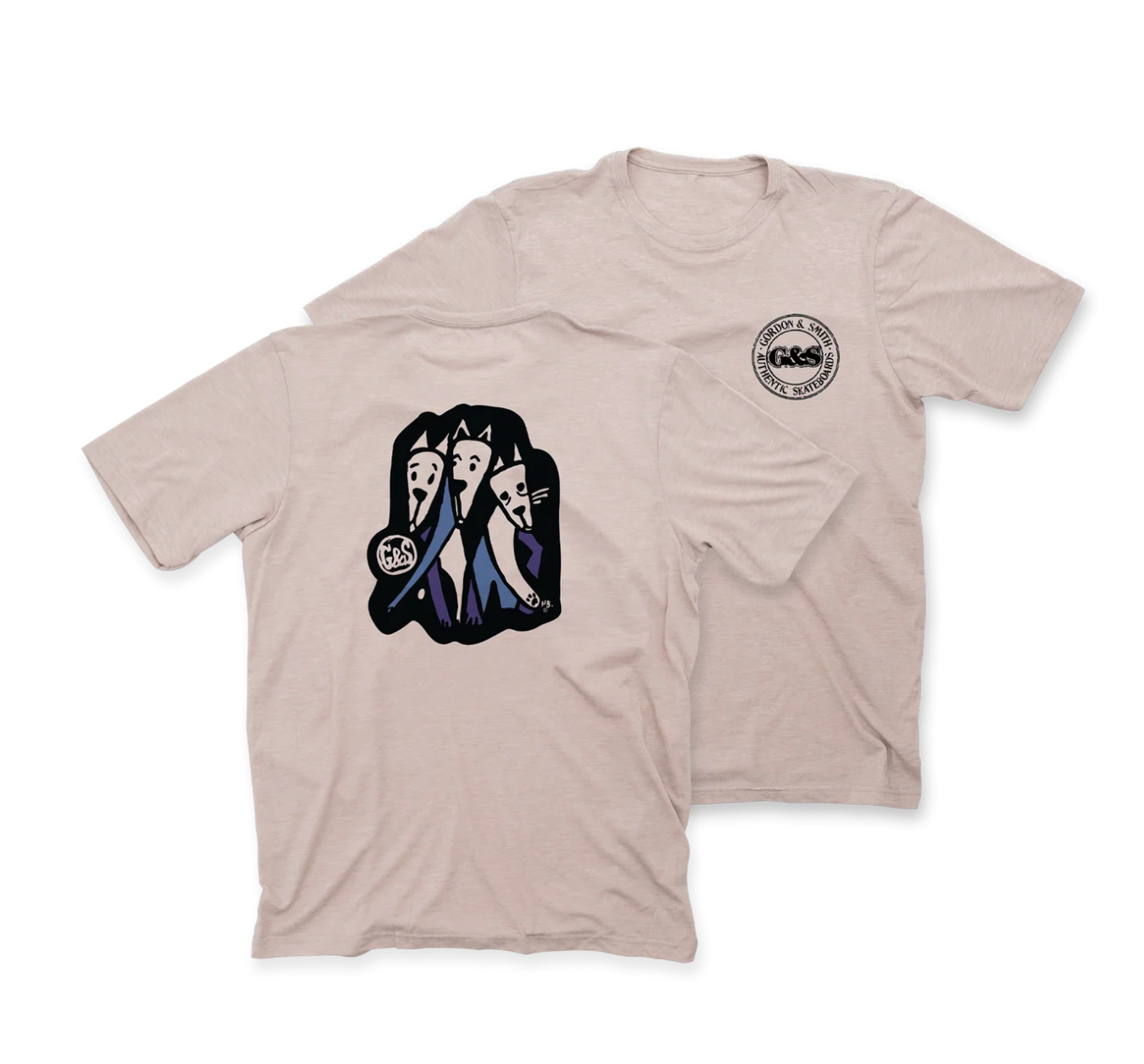 G&S: 3 DOGS PREMIUM T-SHIRT - SILVER