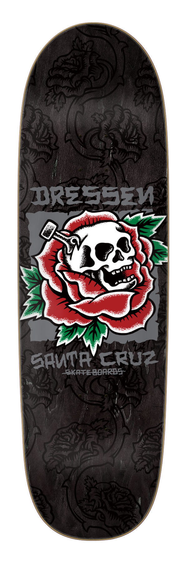Santa Cruz Skateboards: 9.25 Dressen Skull Rose Pro Shaped Deck