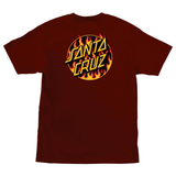 Santa Cruz Thrasher Flame Dot Tee - Burgundy