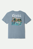Brixton x COORS Keeper T-Shirt - Dusty Blue