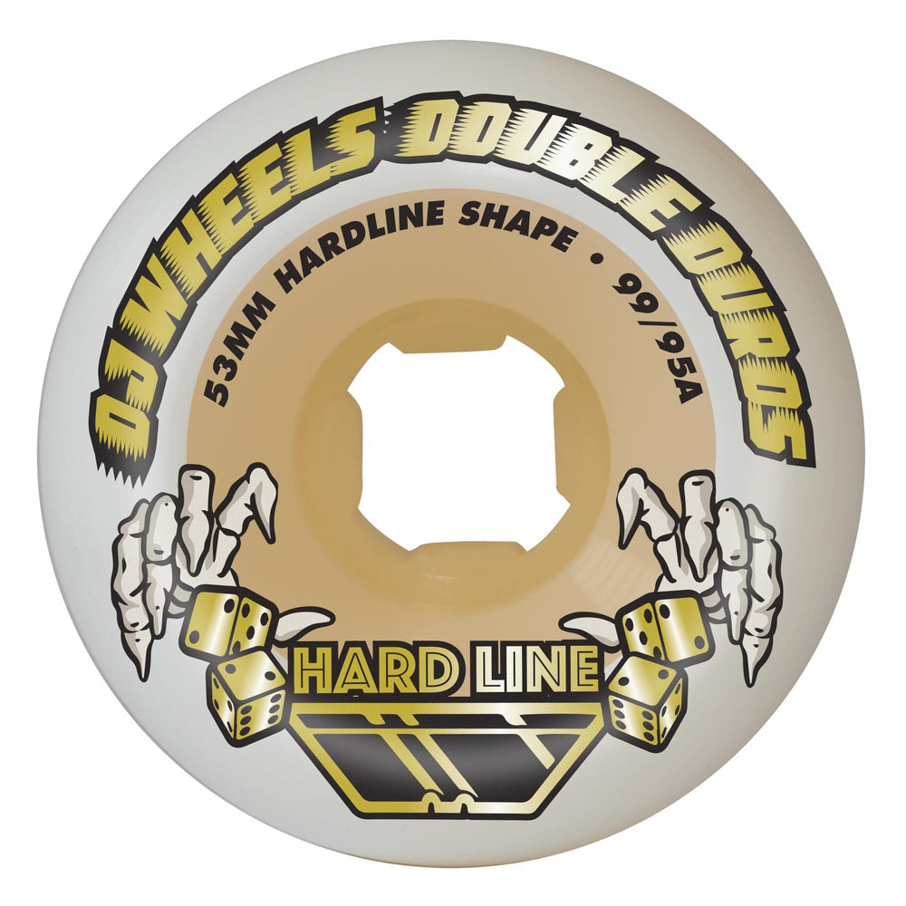 Oj Wheels: 53mm Double Duro White Gum Hardline 99a/95a