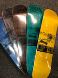 Lip Trix Deck: *Assorted Stain* Woodcut Logo
