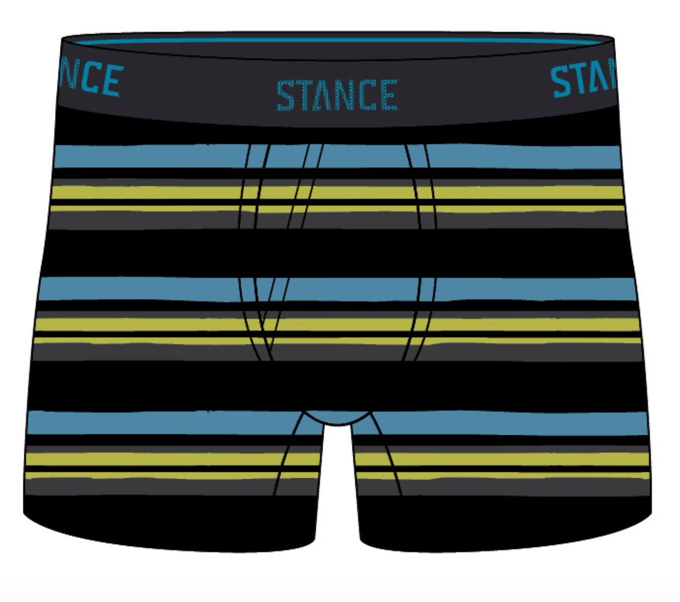 Stance Underwear: Lane Lines Wholester-Black