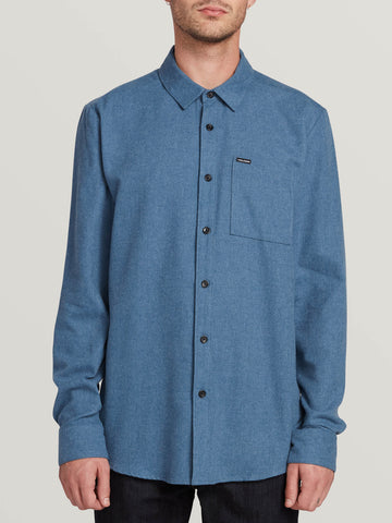Volcom Caden Solid Long Sleeve - Smokey Blue