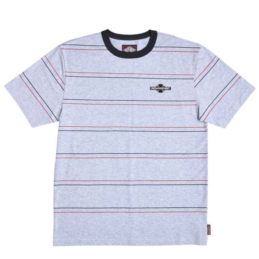 Independent O.G.B.C. Patch S/S T-Shirt - Grey Stripe