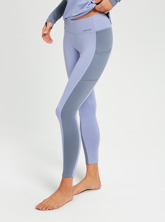 Burton: Womens Midweight X Base Layer Pant - Folkstone Gray / Foxglove Violet